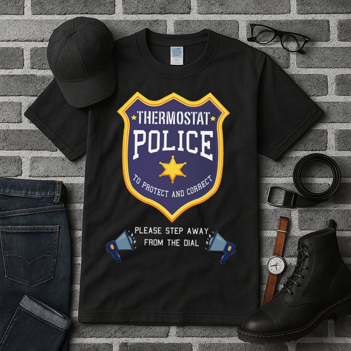 Thermostat Police Please Step Away From The Dial Dad Jokes Tall T-Shirt
