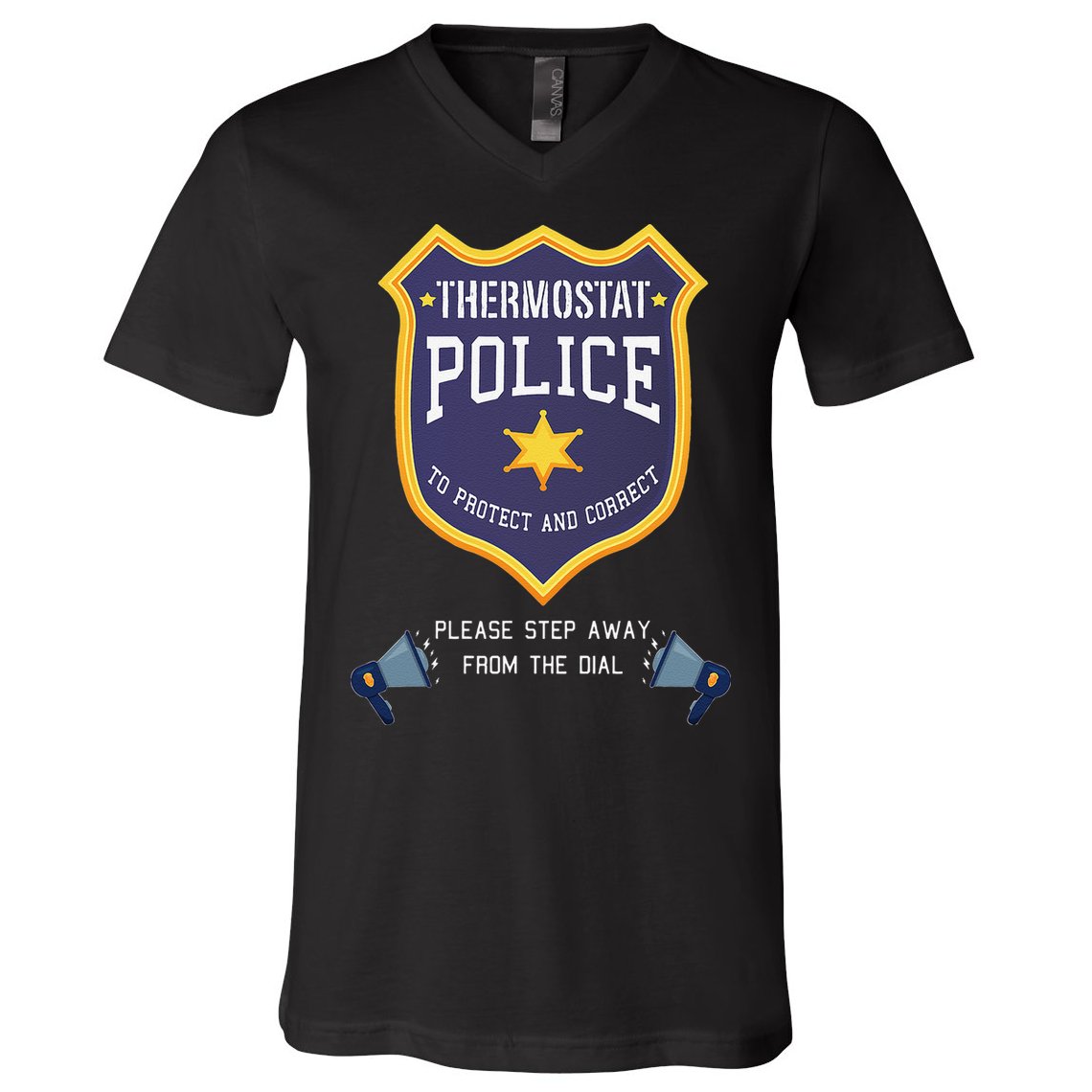Thermostat Police Please Step Away From The Dial Dad Jokes V-Neck T-Shirt