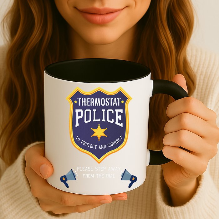 Thermostat Police Please Step Away From The Dial Dad Jokes Mug