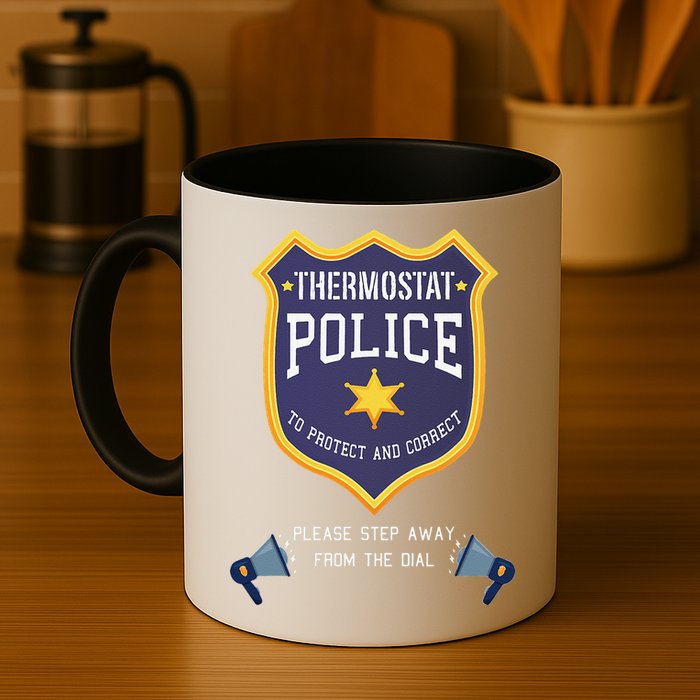 Thermostat Police Please Step Away From The Dial Dad Jokes Mug