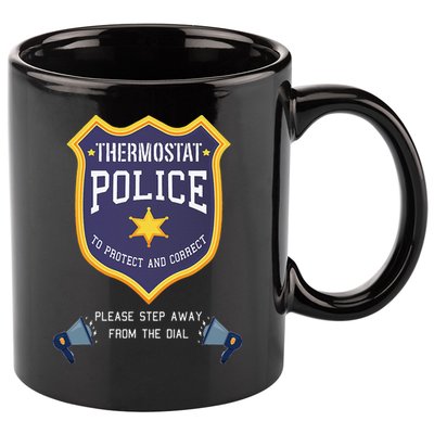 Thermostat Police Please Step Away From The Dial Dad Jokes 11oz C Handle Ceramic Mug