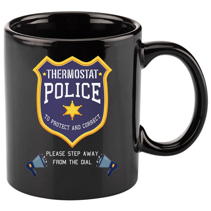 Thermostat Police Please Step Away From The Dial Dad Jokes 11oz C Handle Ceramic Mug