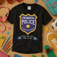Thermostat Police Please Step Away From The Dial Dad Jokes Kids T-Shirt
