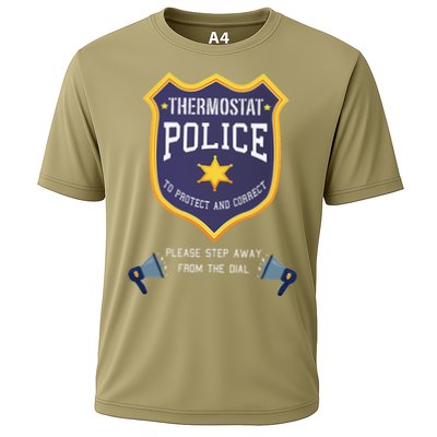 Thermostat Police Please Step Away From The Dial Dad Jokes Cooling Performance Crew T-Shirt