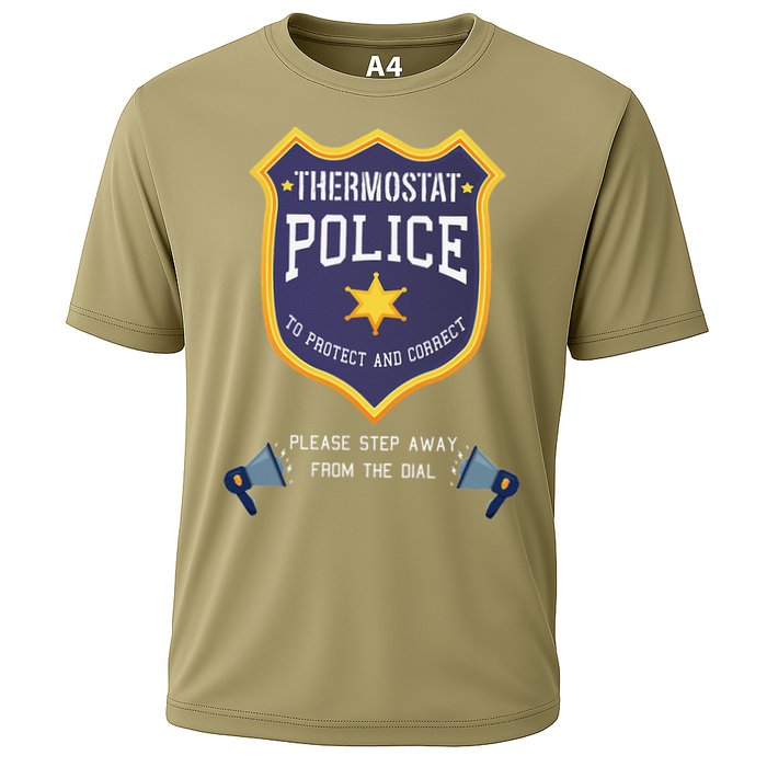 Thermostat Police Please Step Away From The Dial Dad Jokes Cooling Performance Crew T-Shirt