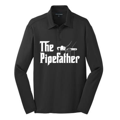 The Pipefather Pipefitter Pipe Fitter Plumber Plumbing Silk Touch Performance Long Sleeve Polo