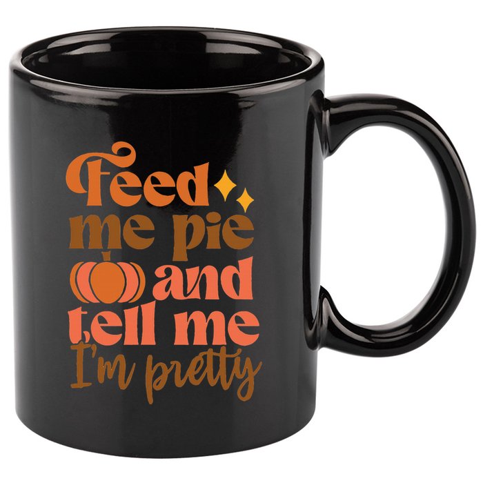Thanksgiving Pumpkin Pie Lover's Delight 11oz C Handle Ceramic Mug