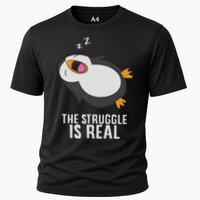 Tired Penguin Pyjama Lazy Penguin The Struggle Is Real Cooling Performance Crew T-Shirt