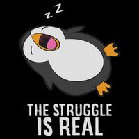 Tired Penguin Pyjama Lazy Penguin The Struggle Is Real Cooling Performance Crew T-Shirt