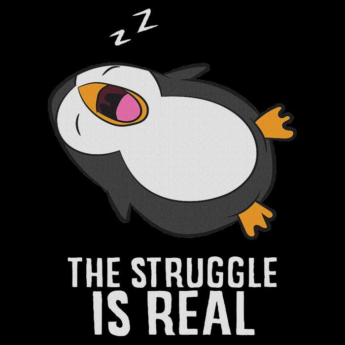 Tired Penguin Pyjama Lazy Penguin The Struggle Is Real Cooling Performance Crew T-Shirt