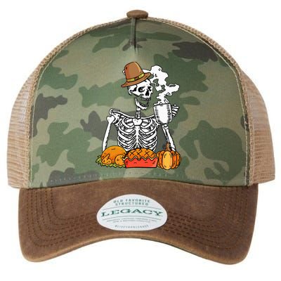 Thanksgiving Pumpkin Pie Turkey Skeleton's Coffee Break Legacy Tie Dye Trucker Hat