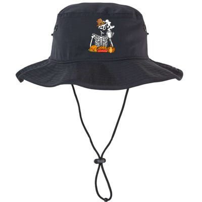 Thanksgiving Pumpkin Pie Turkey Skeleton's Coffee Break Legacy Cool Fit Booney Bucket Hat