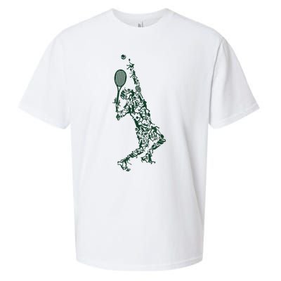 Tennis Player Positions Balls Racket In Drawing Sueded Cloud Jersey T-Shirt