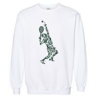 Tennis Player Positions Balls Racket In Drawing Garment-Dyed Sweatshirt