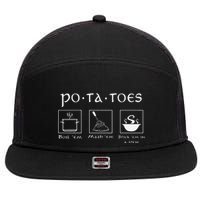 Taters Potatoes Potato Tater 7 Panel Mesh Trucker Snapback Hat