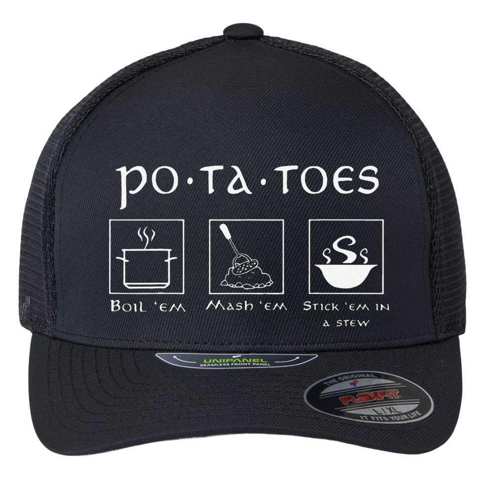 Taters Potatoes Potato Tater Flexfit Unipanel Trucker Cap