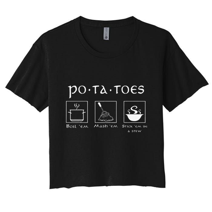 Taters Potatoes Potato Tater Women's Crop Top Tee