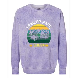 Trailer Park Queen Funny Girl Camping Gift Colorblast Crewneck Sweatshirt