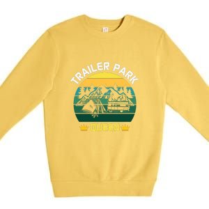 Trailer Park Queen Funny Girl Camping Gift Premium Crewneck Sweatshirt