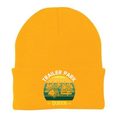 Trailer Park Queen Funny Girl Camping Gift Knit Cap Winter Beanie