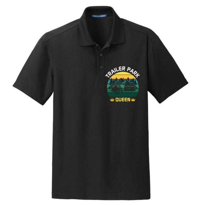 Trailer Park Queen Funny Girl Camping Gift Dry Zone Grid Polo