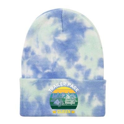 Trailer Park Queen Funny Girl Camping Gift Tie Dye 12in Knit Beanie