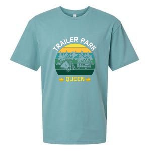 Trailer Park Queen Funny Girl Camping Gift Sueded Cloud Jersey T-Shirt