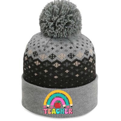 Teacher Pencil Rainbow Teacher Life The Baniff Cuffed Pom Beanie