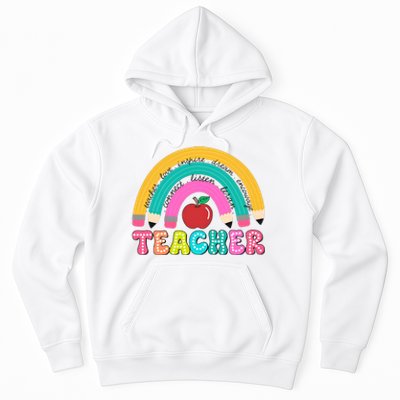 Teacher Pencil Rainbow Teacher Life Hoodie