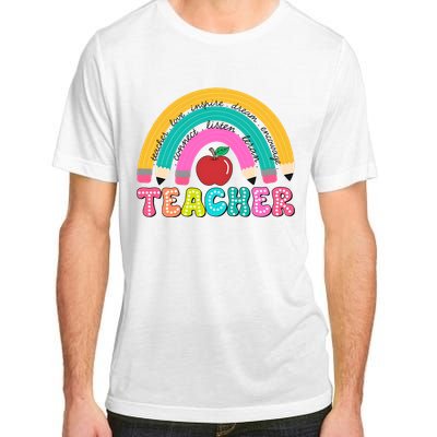 Teacher Pencil Rainbow Teacher Life Adult ChromaSoft Performance T-Shirt