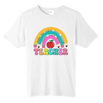 Teacher Pencil Rainbow Teacher Life Tall Fusion ChromaSoft Performance T-Shirt