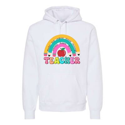 Teacher Pencil Rainbow Teacher Life Premium Hoodie