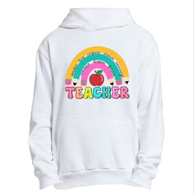 Teacher Pencil Rainbow Teacher Life Urban Pullover Hoodie