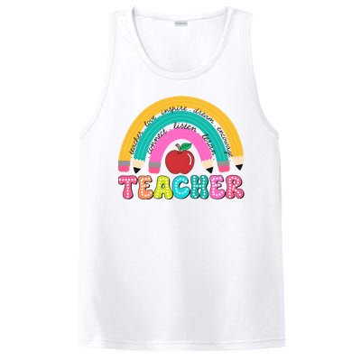 Teacher Pencil Rainbow Teacher Life PosiCharge Competitor Tank