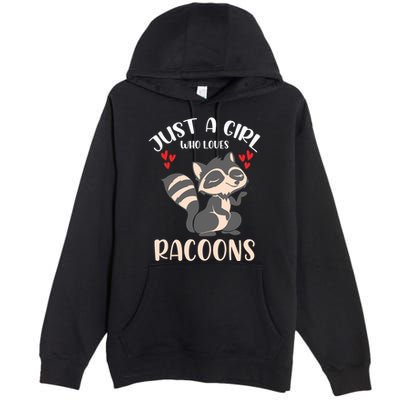 Trash Panda Raccoons Animal Just A Girl Who Loves Racoon Premium Pullover Hoodie