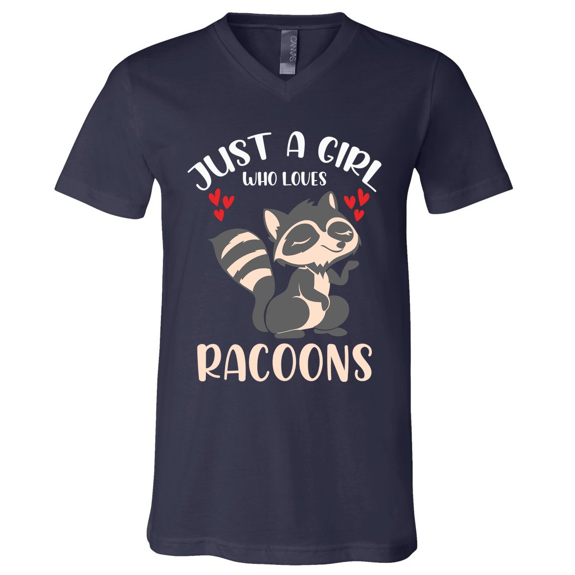 Trash Panda Raccoons Animal Just A Girl Who Loves Racoon V-Neck T-Shirt