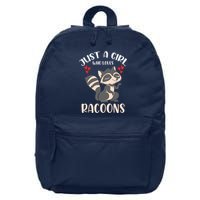 Trash Panda Raccoons Animal Just A Girl Who Loves Racoon 16 in Basic Backpack