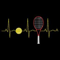 Tennis Player Retro Sport Racket & Tennis Ball Heartbeat Impact Tech Backpack