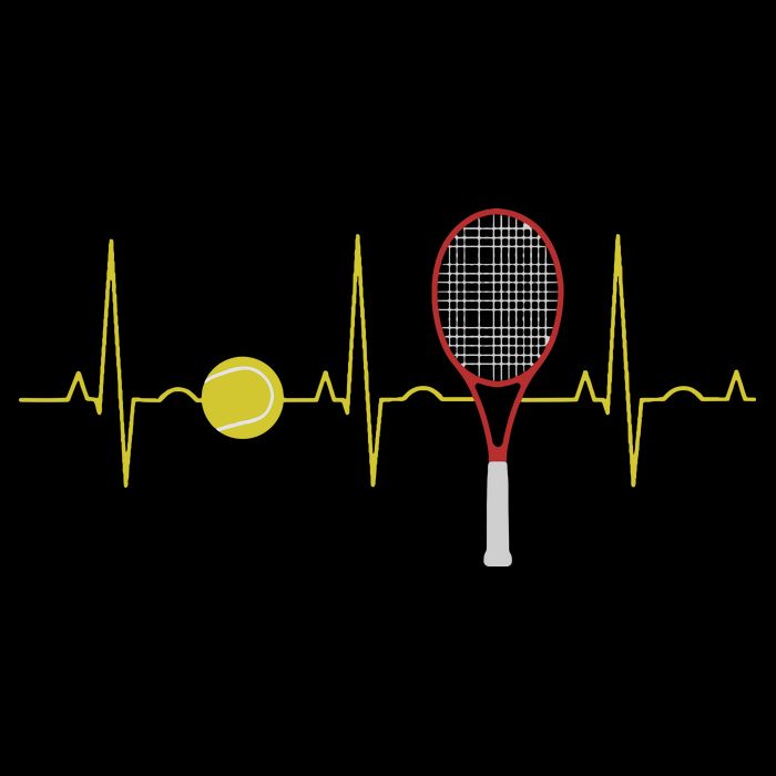 Tennis Player Retro Sport Racket & Tennis Ball Heartbeat Impact Tech Backpack