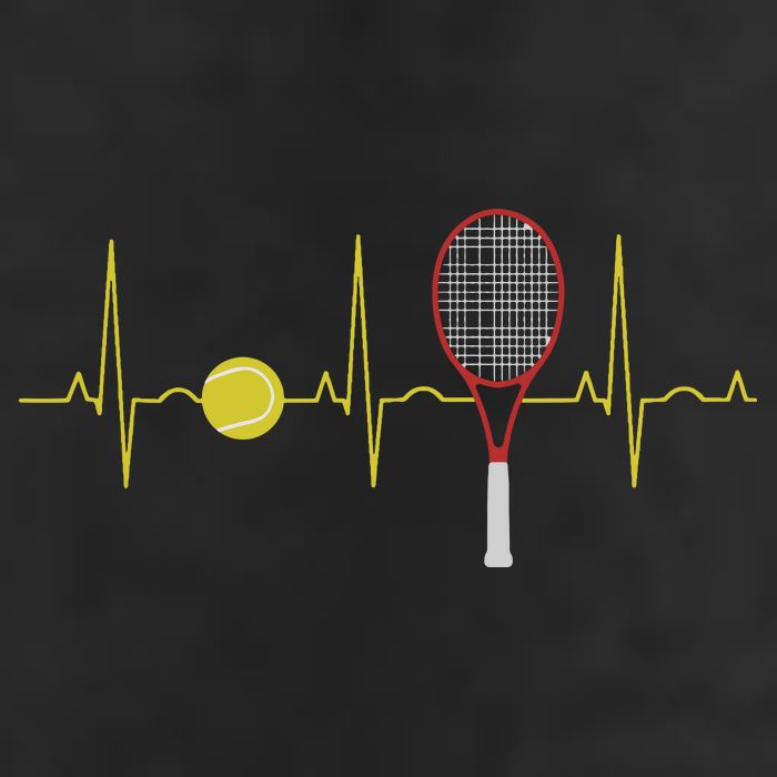 Tennis Player Retro Sport Racket & Tennis Ball Heartbeat Hat