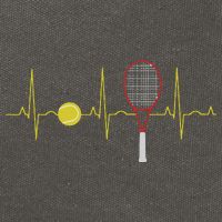 Tennis Player Retro Sport Racket & Tennis Ball Heartbeat Cotton Canvas Backpack