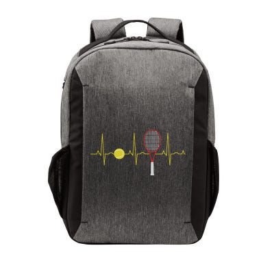 Tennis Player Retro Sport Racket & Tennis Ball Heartbeat Vector Backpack
