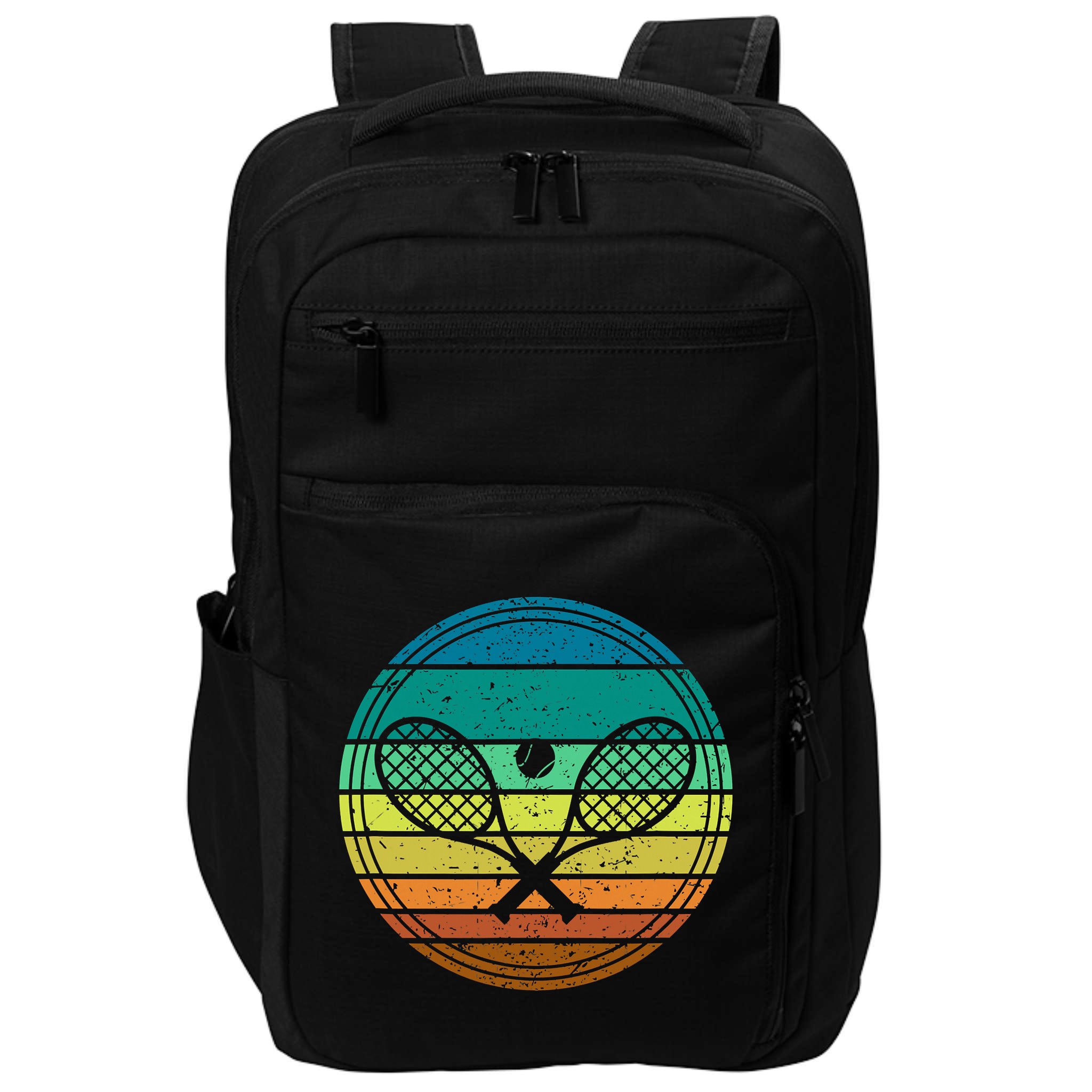 Tennis Player Racquet Ball Retro Vintage Racket Lawn Tennis Impact Tech Backpack