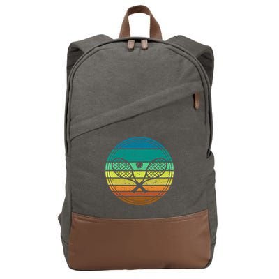 Tennis Player Racquet Ball Retro Vintage Racket Lawn Tennis Cotton Canvas Backpack