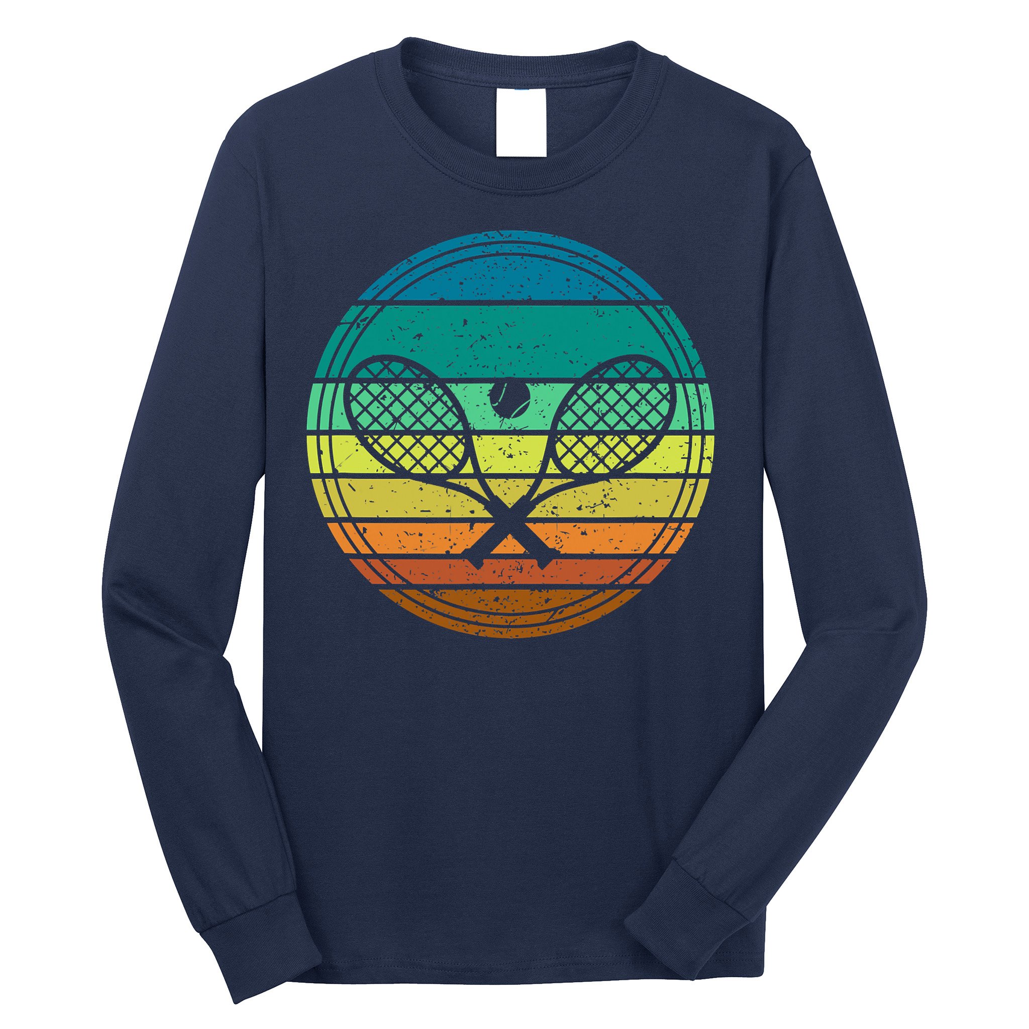 Tennis Player Racquet Ball Retro Vintage Racket Lawn Tennis Long Sleeve Shirt