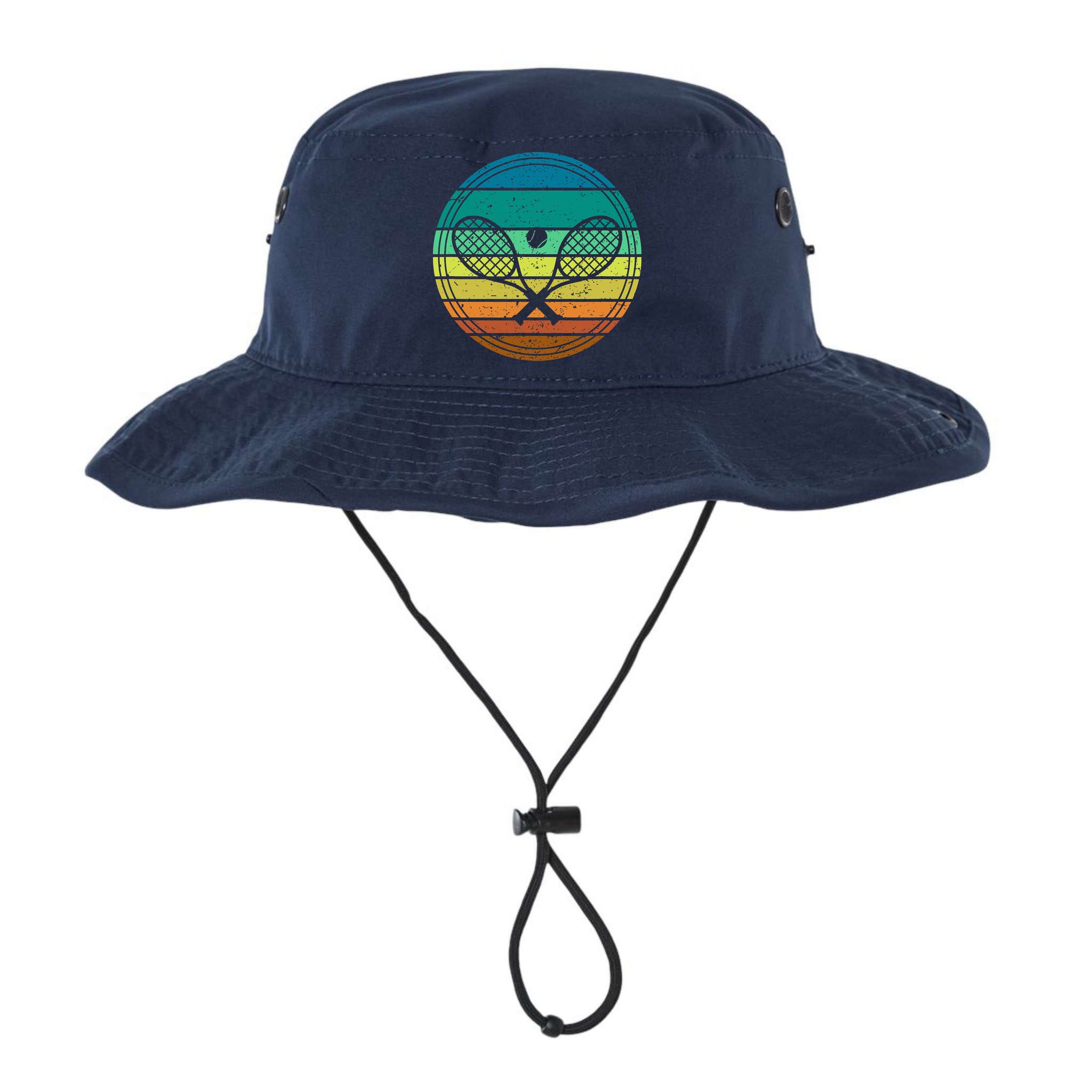 Tennis Player Racquet Ball Retro Vintage Racket Lawn Tennis Bucket Hat