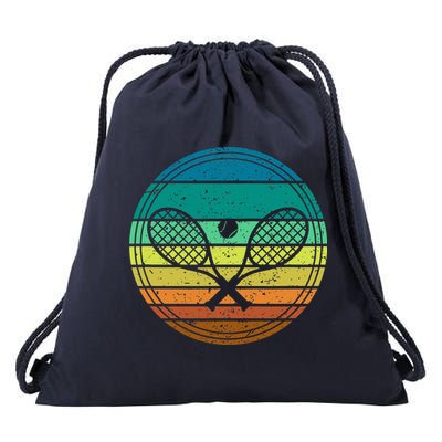 Tennis Player Racquet Ball Retro Vintage Racket Lawn Tennis Drawstring Bag