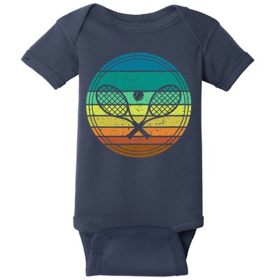 Tennis Player Racquet Ball Retro Vintage Racket Lawn Tennis Baby Bodysuit