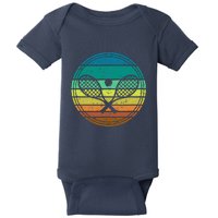 Tennis Player Racquet Ball Retro Vintage Racket Lawn Tennis Baby Bodysuit