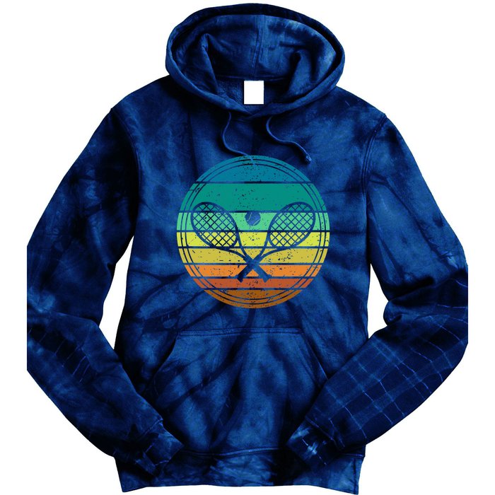 Tennis Player Racquet Ball Retro Vintage Racket Lawn Tennis Tie Dye Hoodie